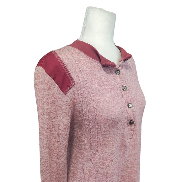 Vintage Free People Red Henley Long Sleeve Top Y2K 100% Cotton Heathered Size S - Picture 7 of 10